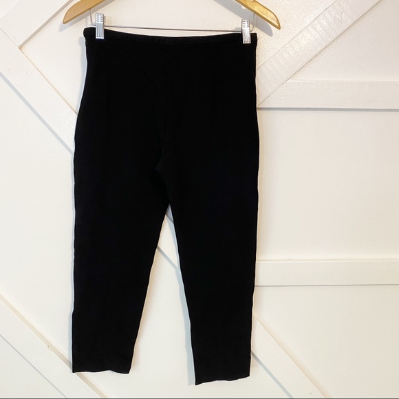 Carven Pull On High Rise Cropped Crepe Pants Black Sz 40/10 - Picture 5 of 10